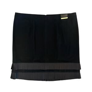 NWT Lane Bryant Black Straight Skirt Double Pleated Hem Women’s Plus Size 24 NEW